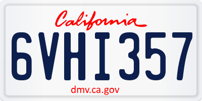 CA license plate 6VHI357