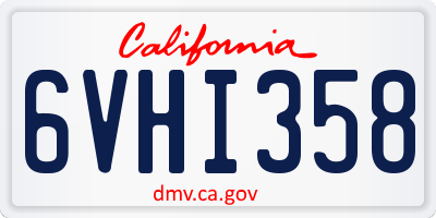 CA license plate 6VHI358