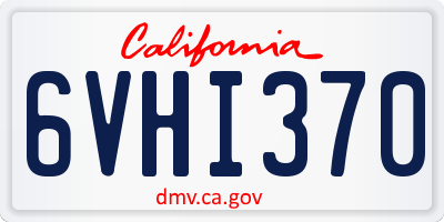CA license plate 6VHI370