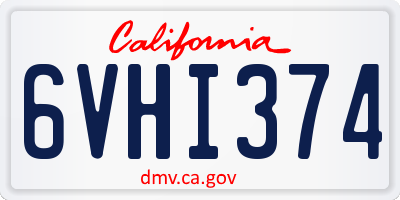 CA license plate 6VHI374