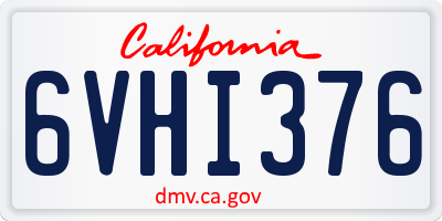 CA license plate 6VHI376