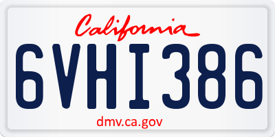 CA license plate 6VHI386