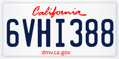 CA license plate 6VHI388
