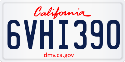 CA license plate 6VHI390