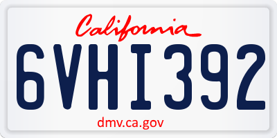CA license plate 6VHI392