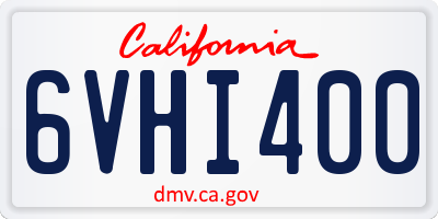 CA license plate 6VHI400