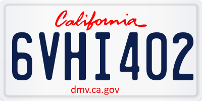CA license plate 6VHI402