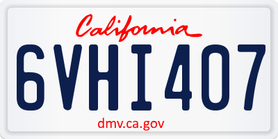 CA license plate 6VHI407