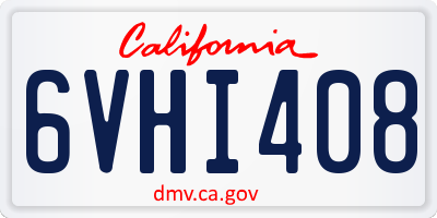 CA license plate 6VHI408