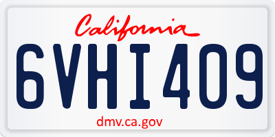 CA license plate 6VHI409