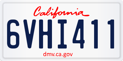 CA license plate 6VHI411