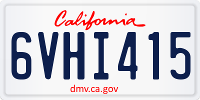 CA license plate 6VHI415