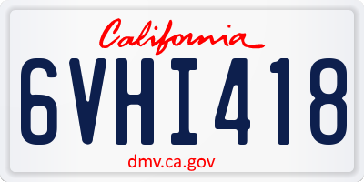 CA license plate 6VHI418