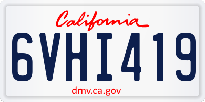 CA license plate 6VHI419