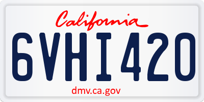 CA license plate 6VHI420
