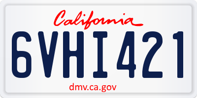 CA license plate 6VHI421