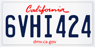 CA license plate 6VHI424
