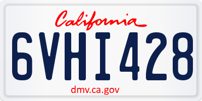 CA license plate 6VHI428