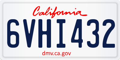CA license plate 6VHI432