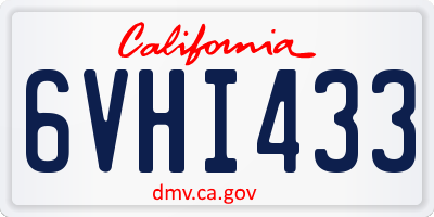 CA license plate 6VHI433