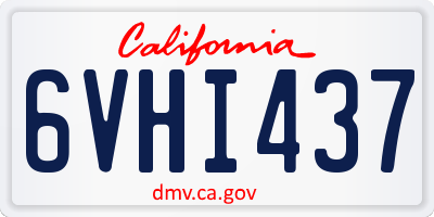 CA license plate 6VHI437