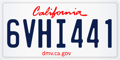 CA license plate 6VHI441