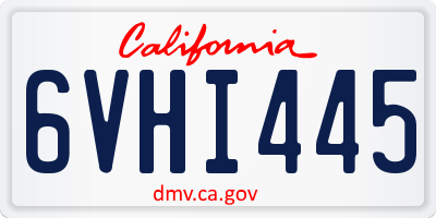 CA license plate 6VHI445