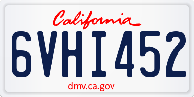 CA license plate 6VHI452