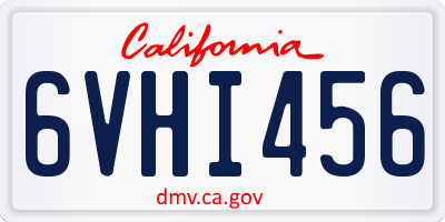 CA license plate 6VHI456