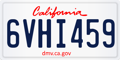 CA license plate 6VHI459