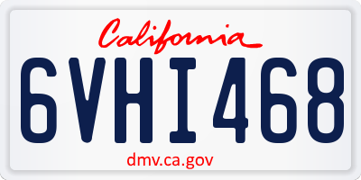 CA license plate 6VHI468