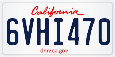CA license plate 6VHI470
