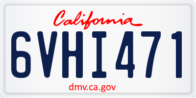 CA license plate 6VHI471