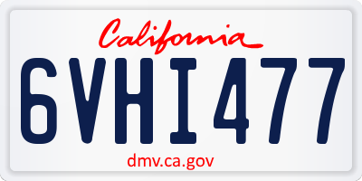 CA license plate 6VHI477