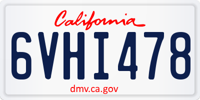 CA license plate 6VHI478