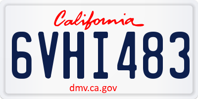CA license plate 6VHI483