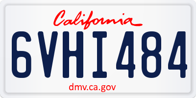CA license plate 6VHI484