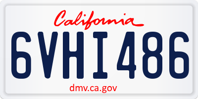 CA license plate 6VHI486