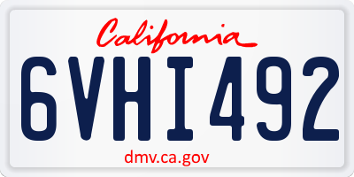 CA license plate 6VHI492