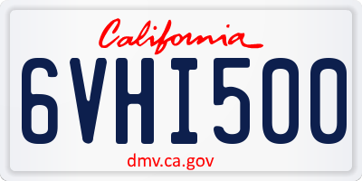 CA license plate 6VHI500