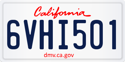 CA license plate 6VHI501