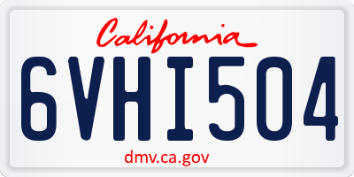 CA license plate 6VHI504