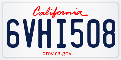 CA license plate 6VHI508
