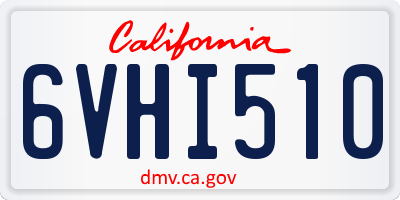 CA license plate 6VHI510