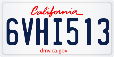 CA license plate 6VHI513