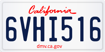 CA license plate 6VHI516