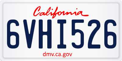 CA license plate 6VHI526