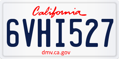 CA license plate 6VHI527