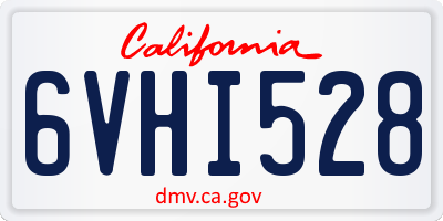 CA license plate 6VHI528