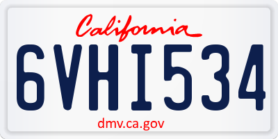 CA license plate 6VHI534